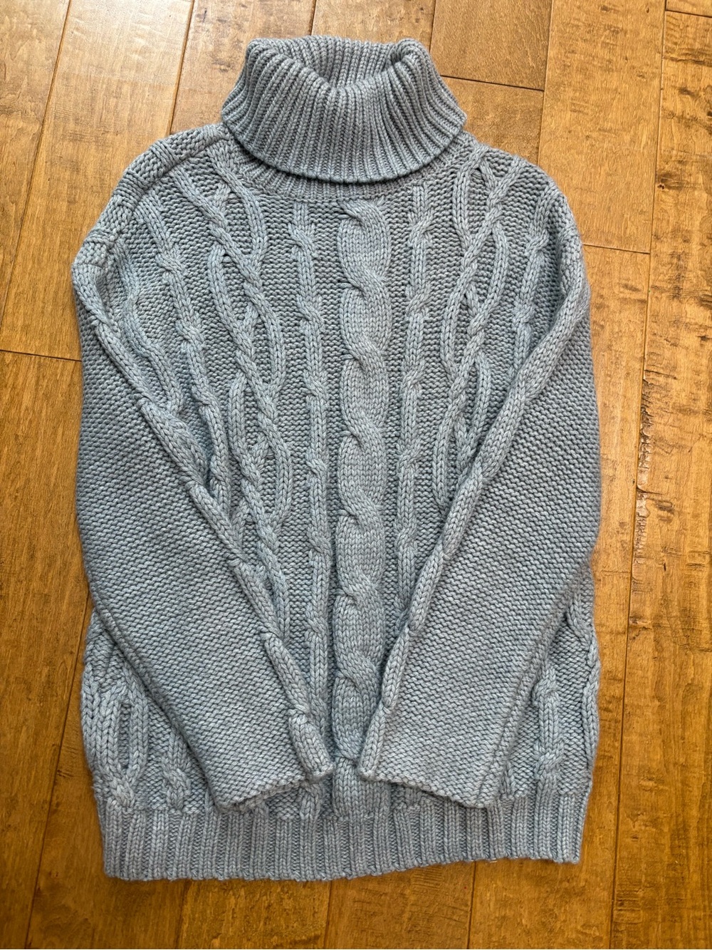 Marina Moscone Cable Knit Sweater XS Luxe Gray Wool Blend Pullover NWOT 🔥🔥